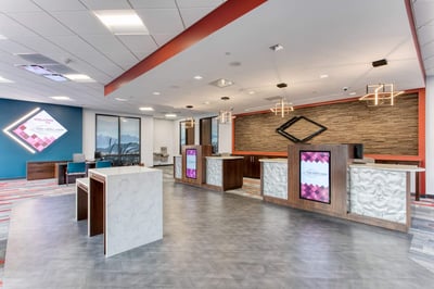 Branded displays within the lobby