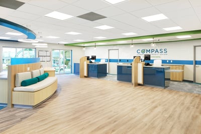 Credit union lobby and teller pods