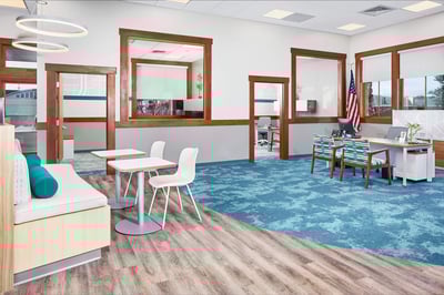 Credit union branch lounge
