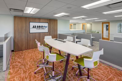 Employee break out space equipped with technology