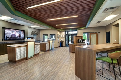 Teller pods and check desk