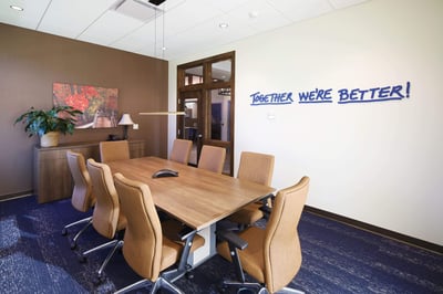 Small conference room for this full-service bank branch
