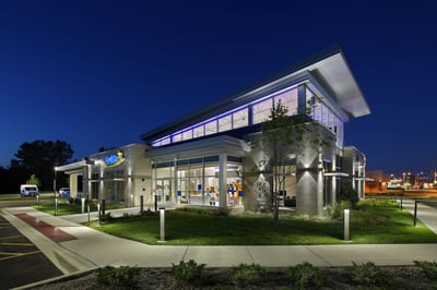 Exterior of a new credit union branch