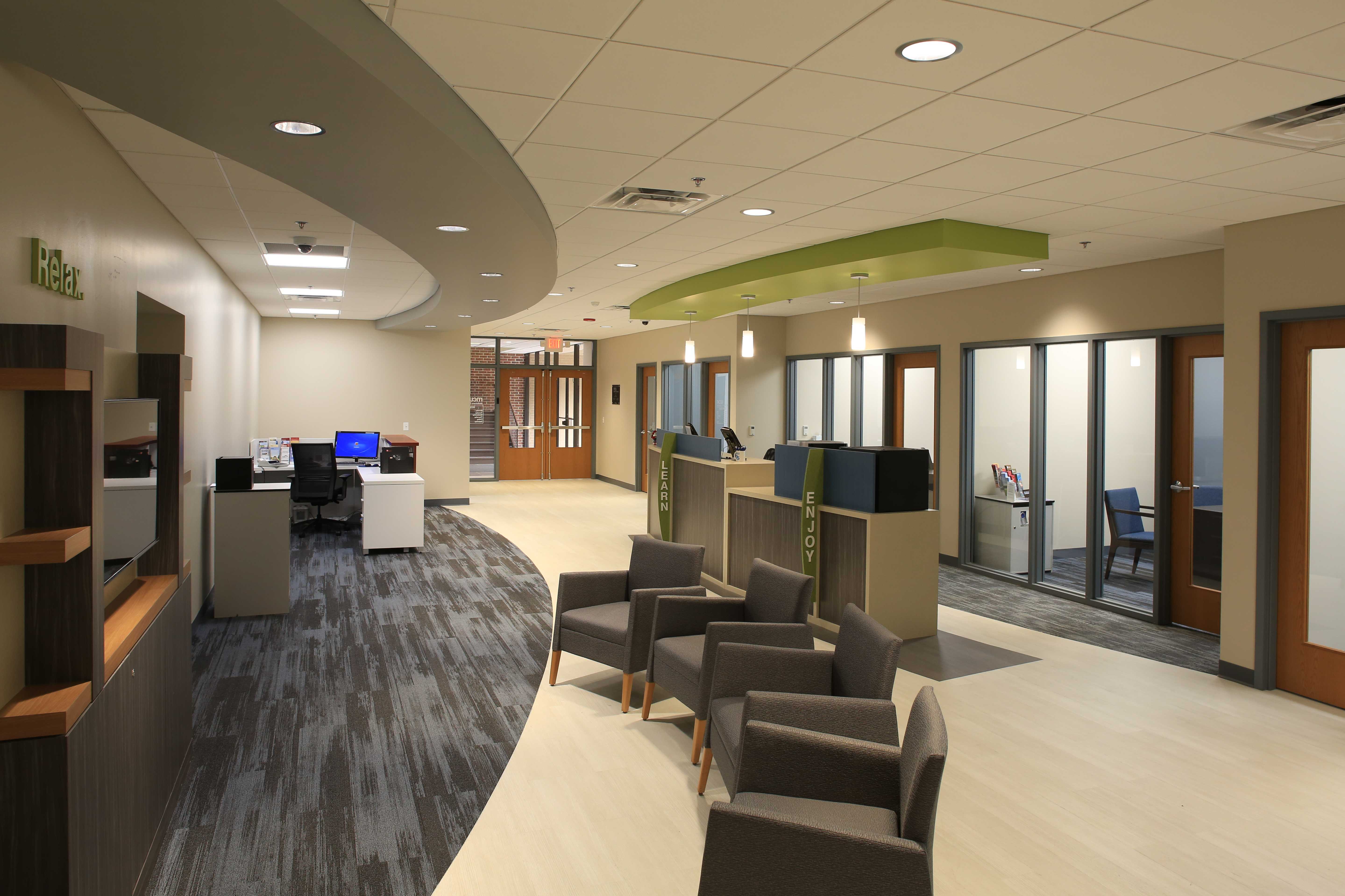 Member waiting area in a credit union