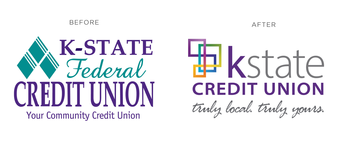 K State Credit Union Before After logos