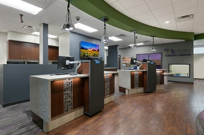 Credit union teller pods