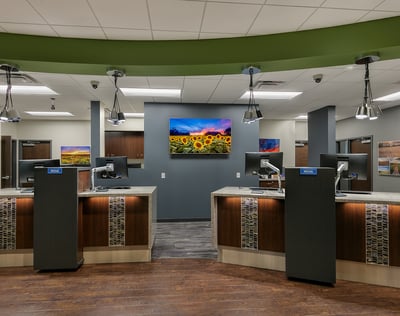 Credit union teller pods