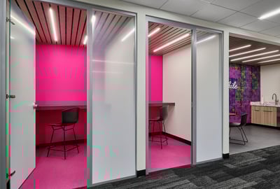Private rooms for employees to focus on work activities