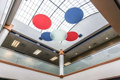 Ceiling details in a credit union design