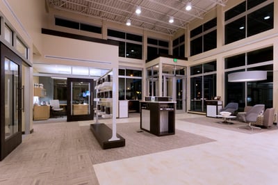 Check desk and waiting area in a bank
