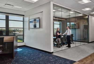 A secondary conference room open to all employees