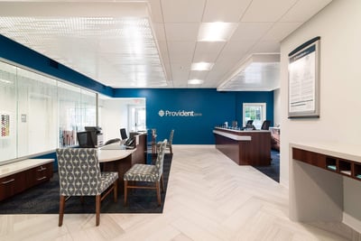 Provident Bank branding that is easy to read and branded appropriately