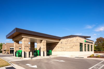 Closer shot of the drive-thru