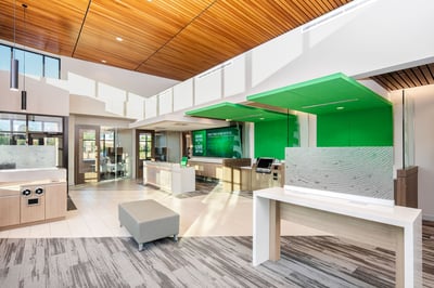 View of the branch lobby space and lounge