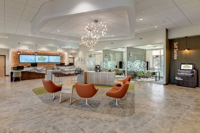 Modern lobby design for the credit union