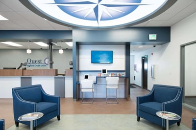 Modern lounge design in a credit union