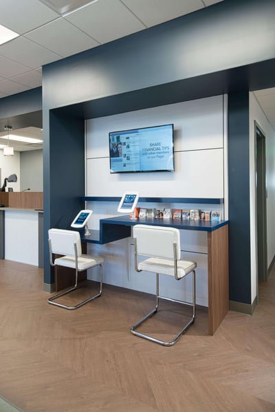 iPad station in a credit union