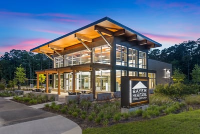 The credit union branch at night