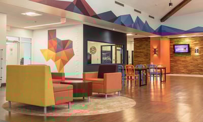 Branded credit union lobby