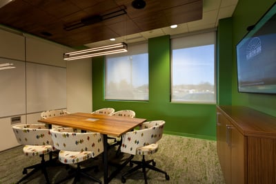 Conference room with divider in place