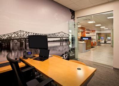 Branded mural in a private office