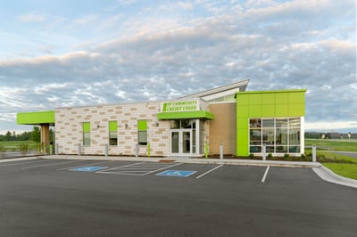 New credit union branch exterior