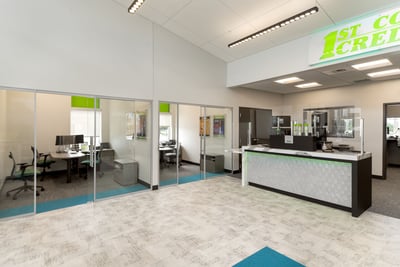 Private offices and teller pods