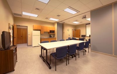 Multi purpose room that opens up into a break room