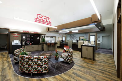 Member lounge in a credit union