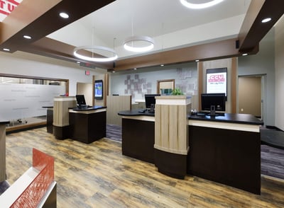 New teller pods in a credit union