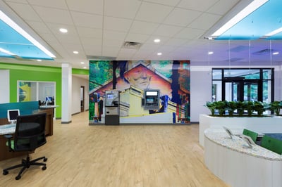 History mural in the credit union
