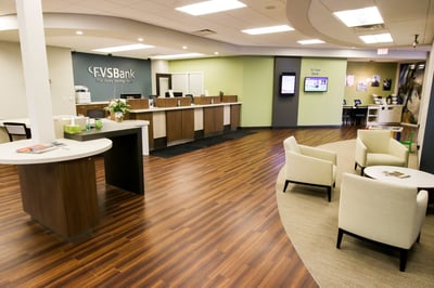 Entrance into the lobby of a bank