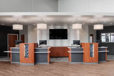 Two teller pods perfect for this size of a credit union branch