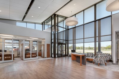 Lobby was built to have high ceilings
