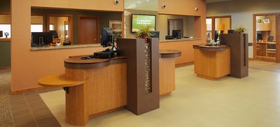 Teller pods in a credit union