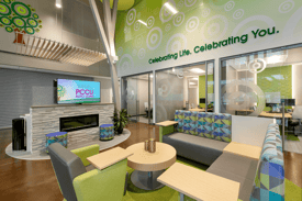 Lounge area in a credit union lobby