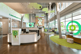 Branded credit union lobby