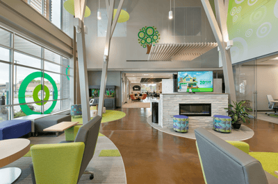 Member lobby with branded elements