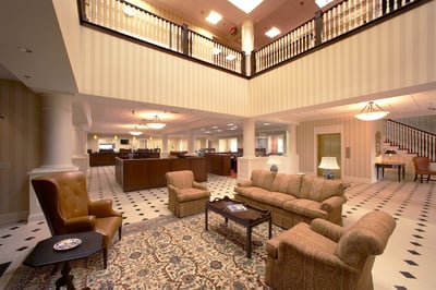 Customer lounge in a bank main office