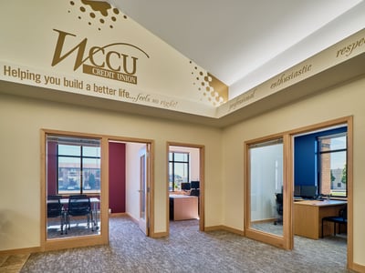 Private offices for employees of the credit union