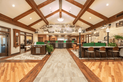 Customer lobby in a bank