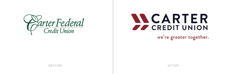 Carter Credit Union Logo Before and After