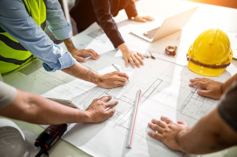 Construction and architecture professionals collaboration