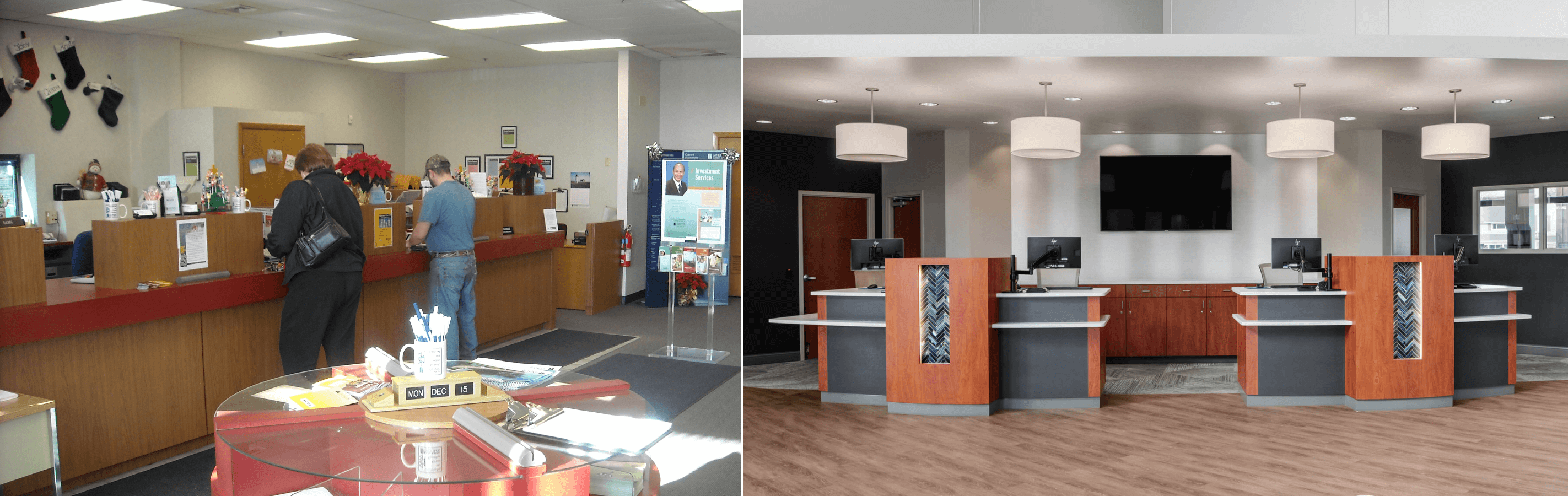Credit union transition from teller line to teller pod