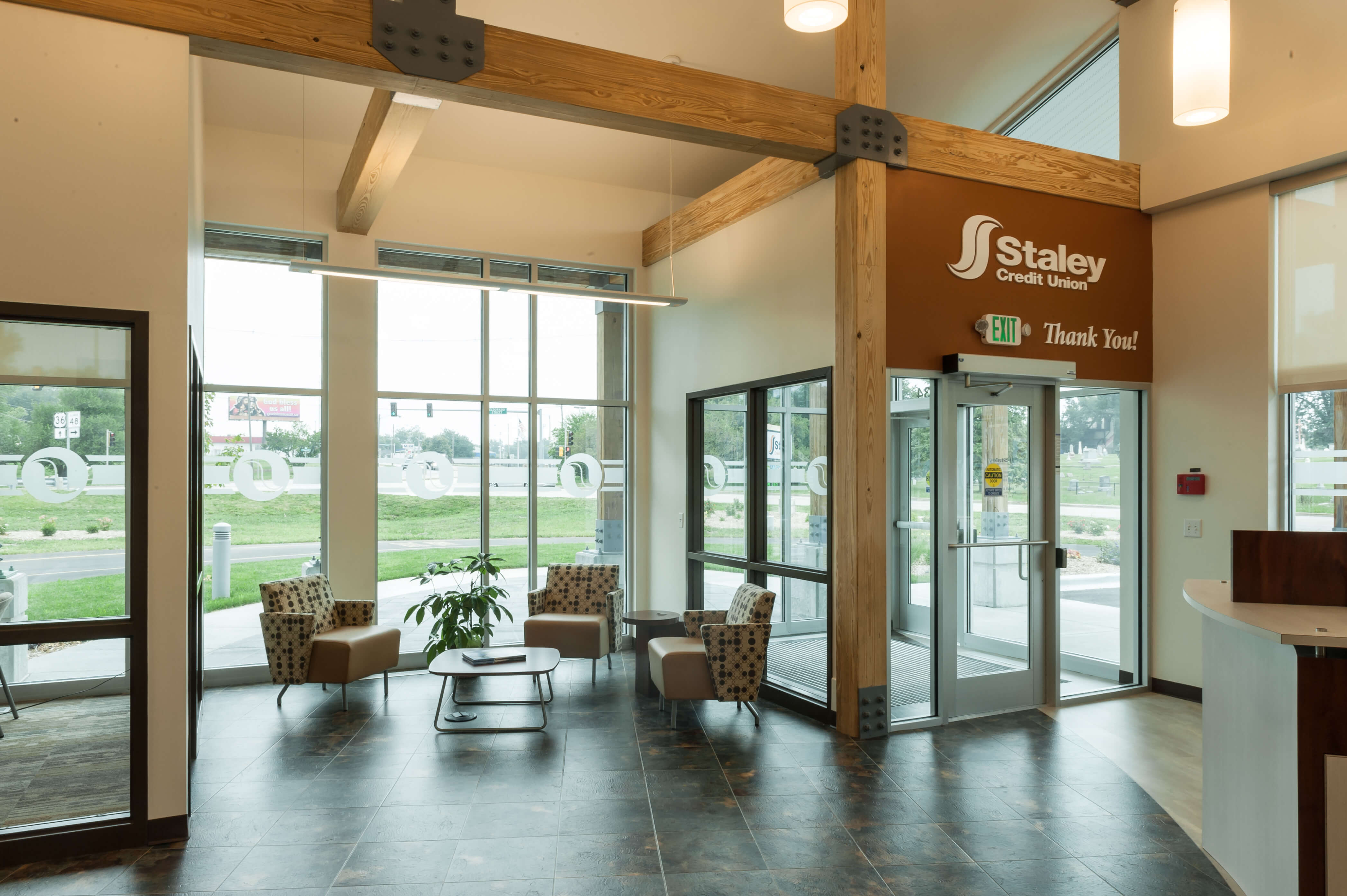 Member waiting area in a new credit union