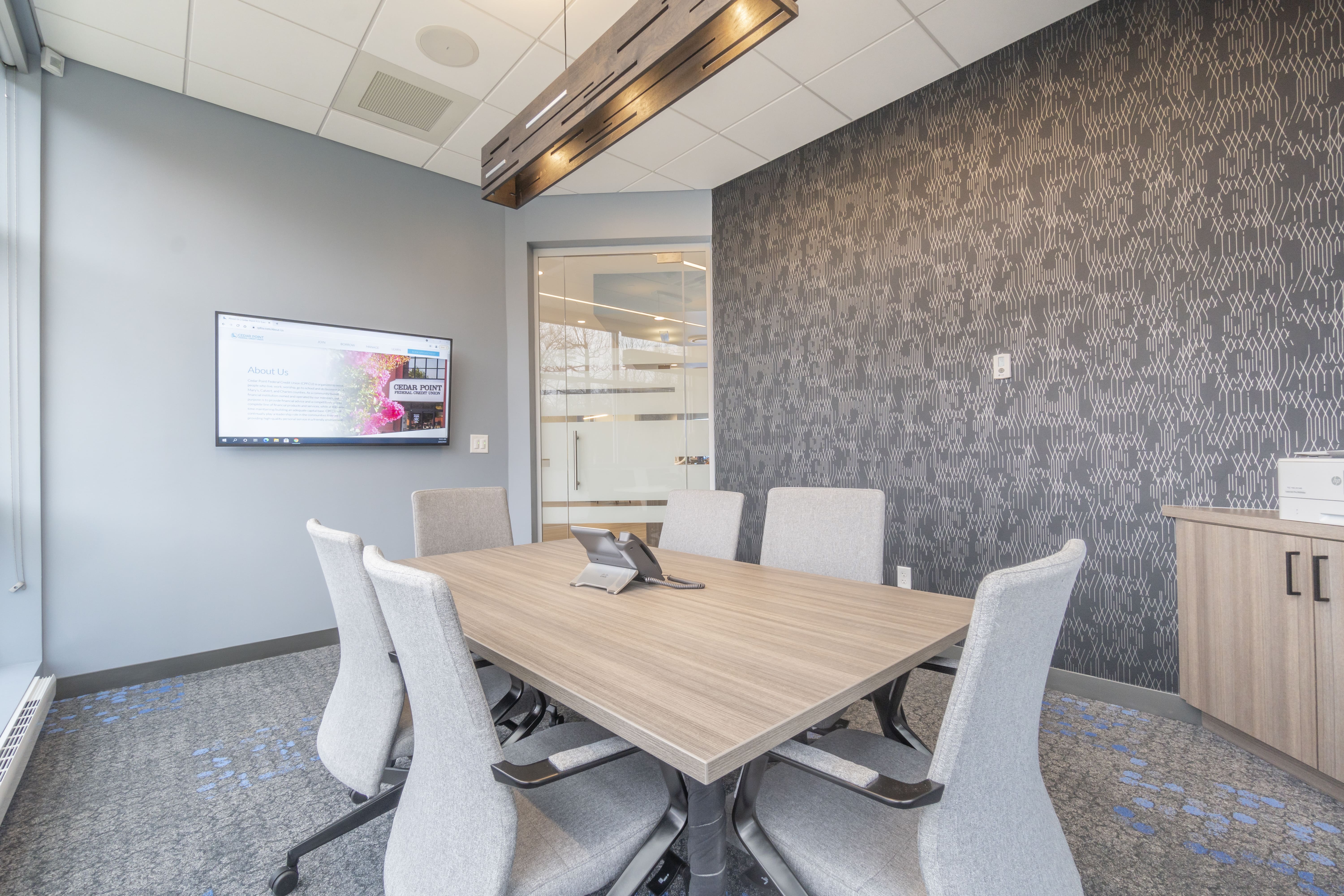 Conference room in a credit union branch