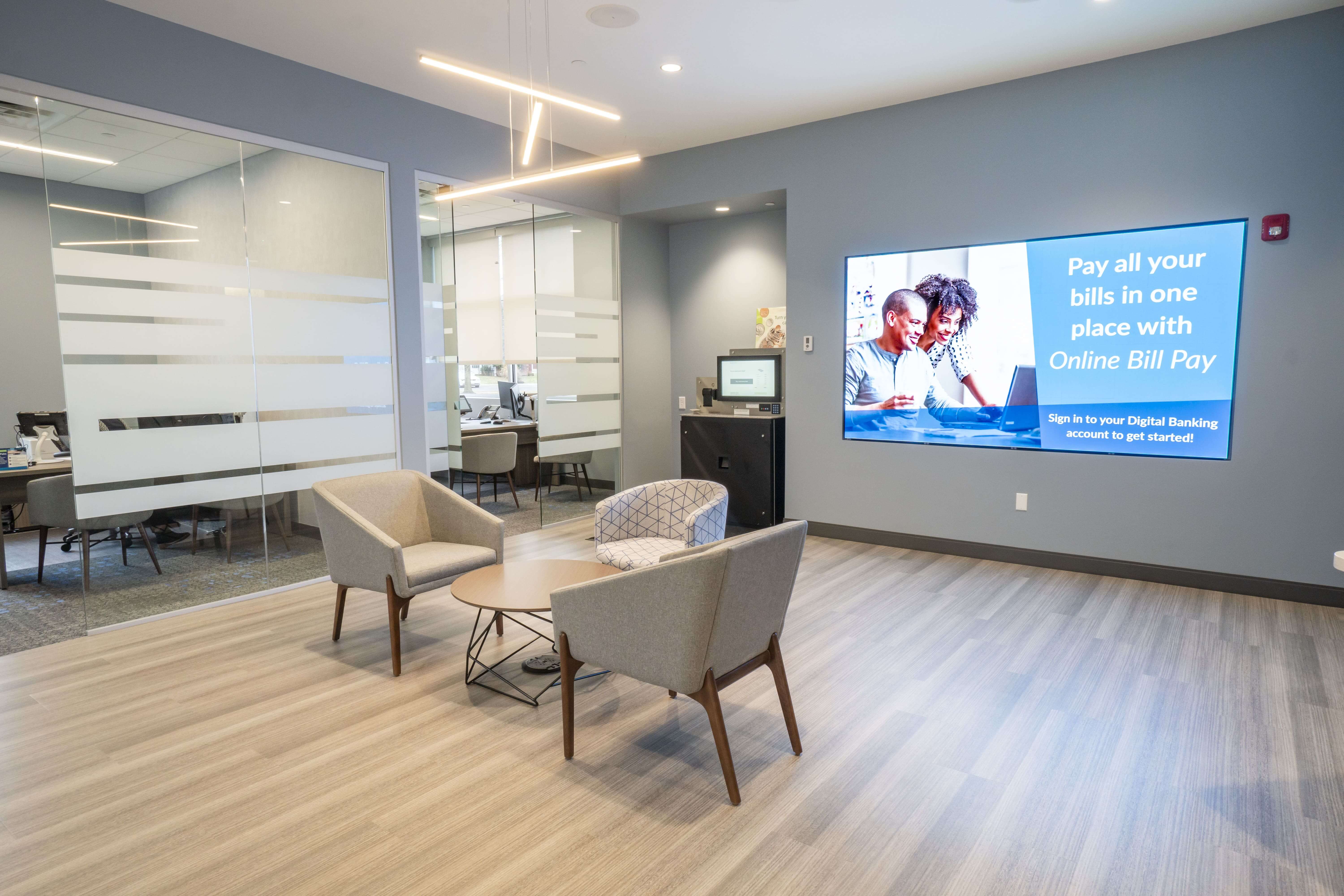 Lobby of a credit union branch