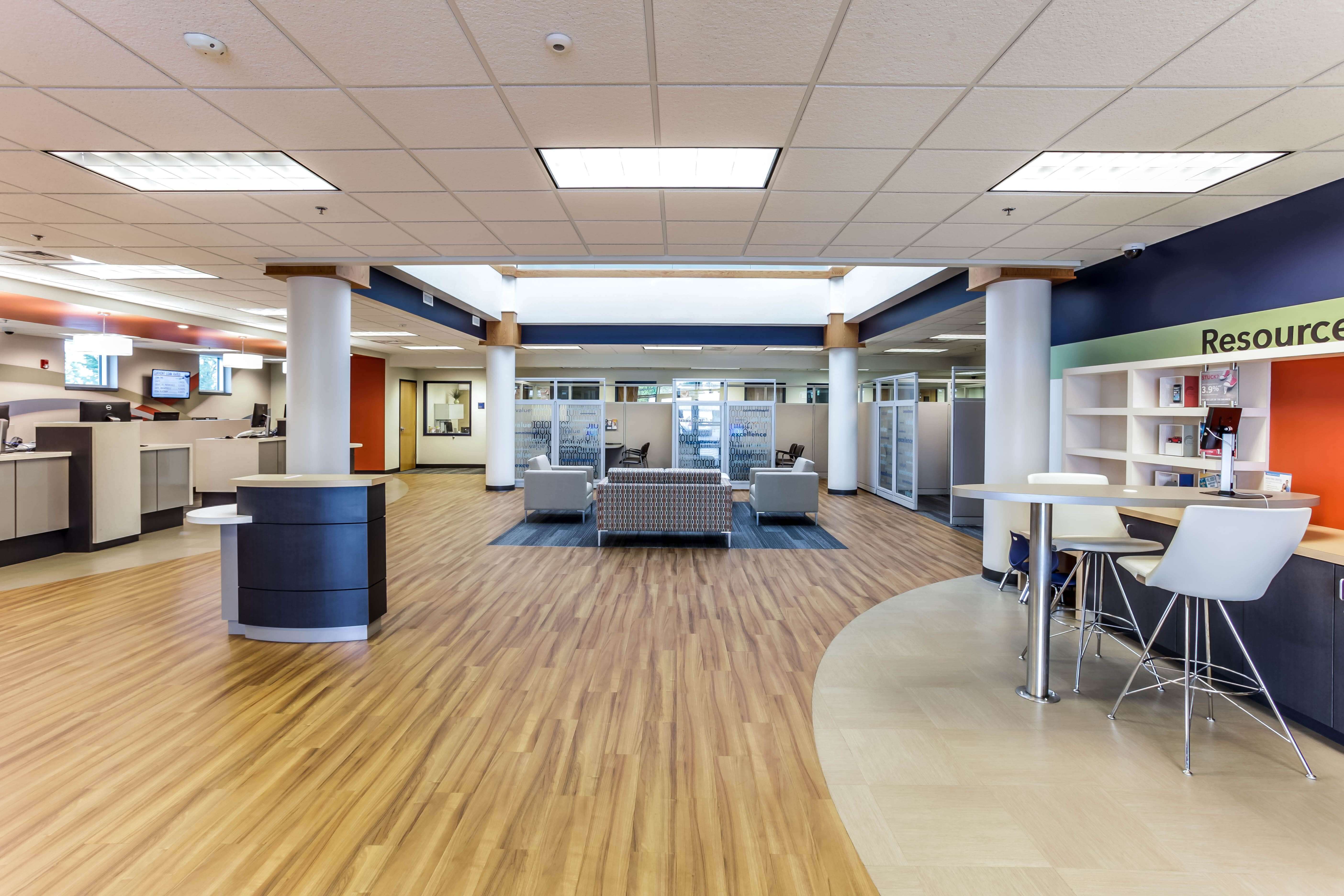 View of the entire credit union lobby