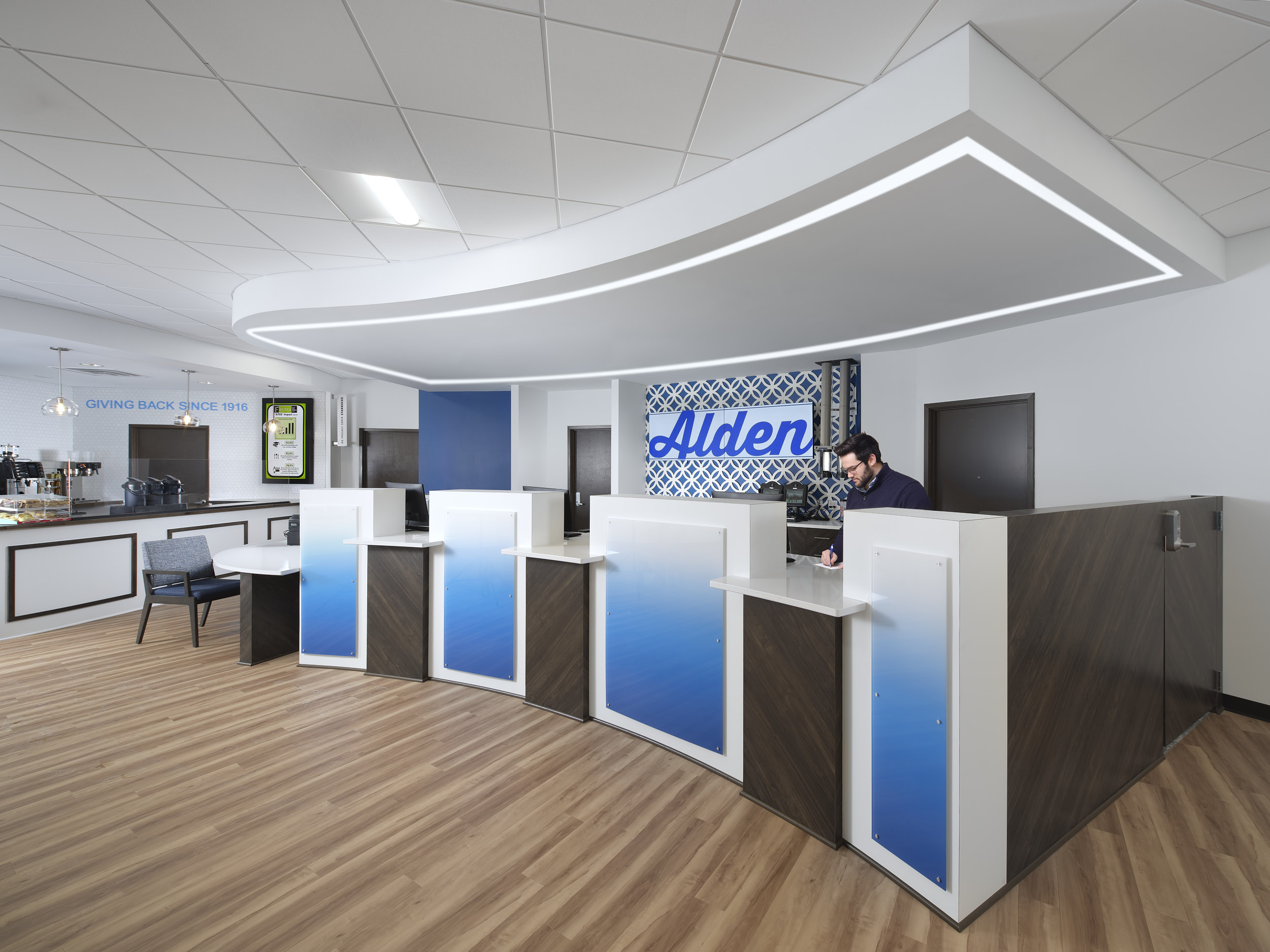 Teller lines at Alden State Bank