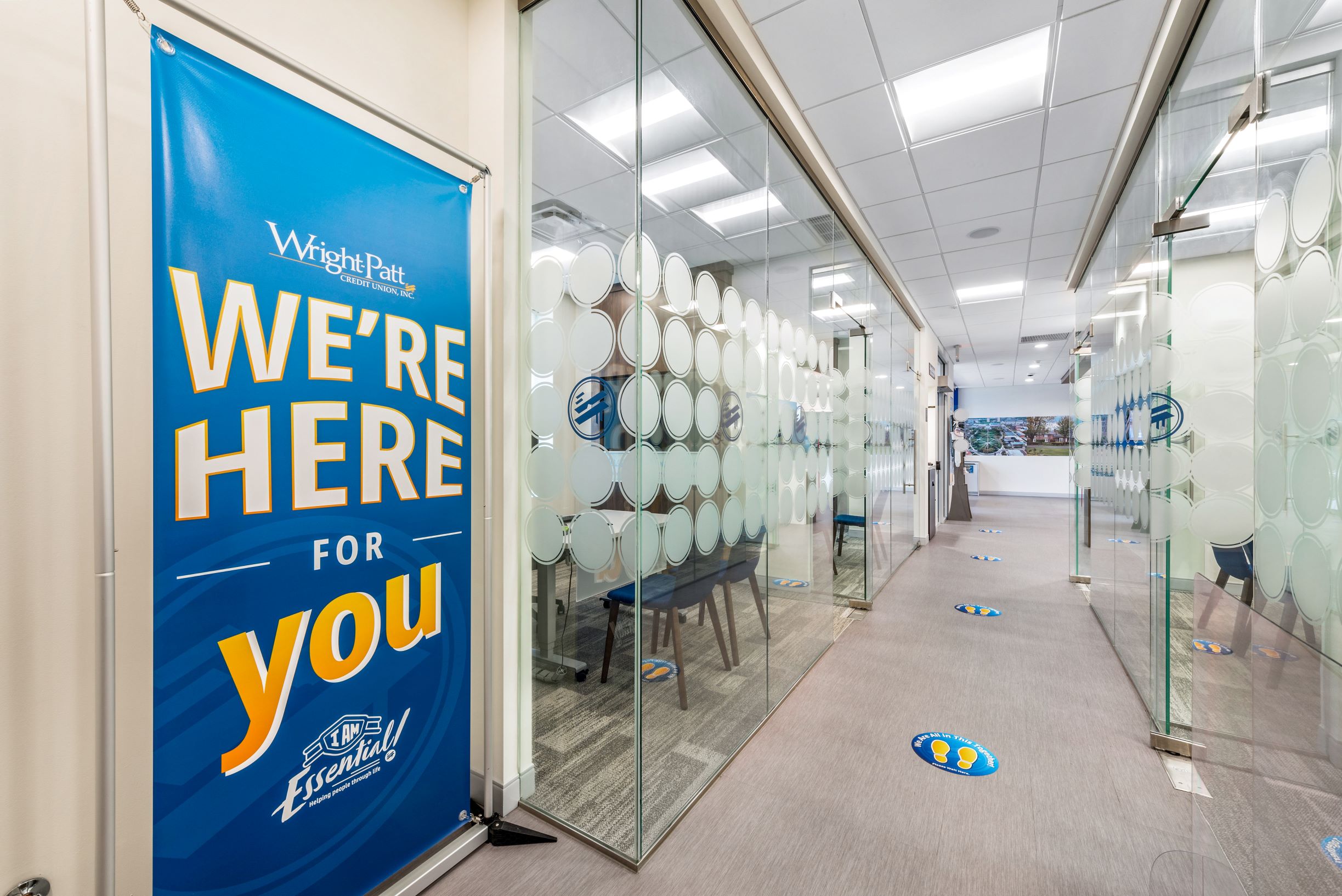 Private offices at the renovated credit union branch